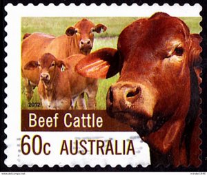 AUSTRALIA 2012 QEII 60c Multicoloured, Farming-Beef Cattle FU