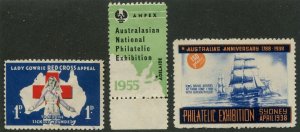 Australia Cinderella Stamps, Lot of 3