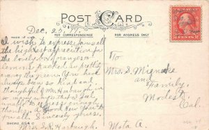 WASHINGTON STAMP LOS ANGELES CALIFORNIA RFD CANCEL CHRISTMAS POSTCARD 1917