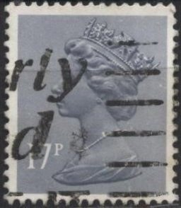 Great Britain MH97 (used) 17p Machin, blue gray, type b (1980)