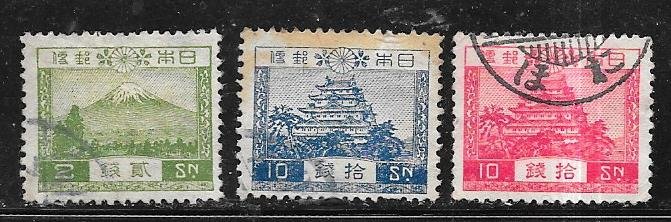 Japan #194,196,197 (U) CV $20.50