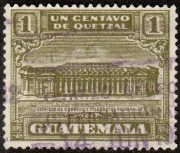 Guatemala RA2 - Used - 1c Post Office / Telegraph Building (1927)
