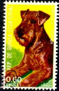 Dog, Airedale Terrier, Guinea Ecuatorial stamp used