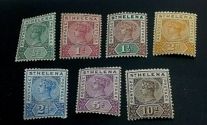 KAPPYSSTAMPS SAINT HELENA #40-46 1890-97 COMPLETE SET MINT HINGED GS0860