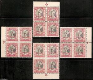 India JAIPUR State 2½A SERVICE SG-O27 Instructional BLK/4 MNH # 12594