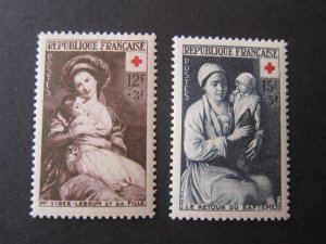 France 1953 Sc B282-3 set MH