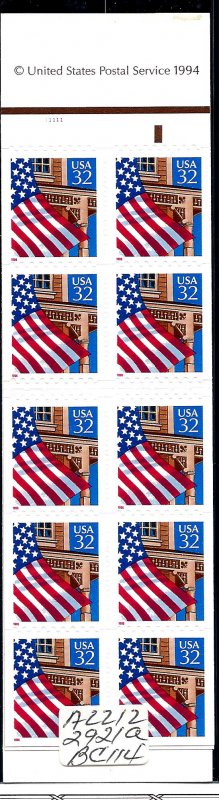 BK228 Mint,OG,NH... Booklet (2x2921a)... SCV $18.00