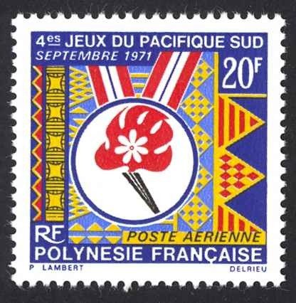 French Polynesia Sc# C68 MH 1971 20fr South Pacific Games Emblem