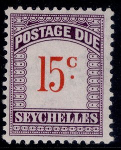SEYCHELLES QEII SG D5, 15c scarlet & violet, LH MINT.