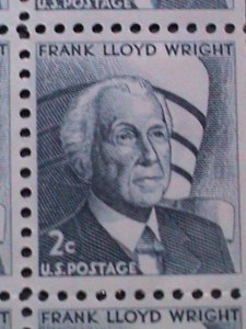 ​UNITED STATES-1966-SC#1280a   FRANK LIOYD WRIGHT  BOOKLET PANE MNH VERY FINE