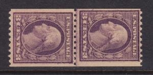 489 Line Pair F-VF+ OG lightly hinged with nice color cv $ 35 ! see pic !