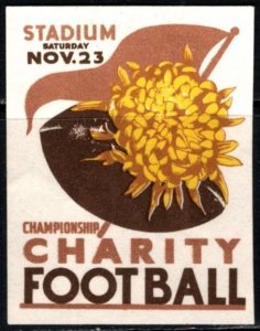 Vintage Poster Stamp Championship Charity Football Stadium