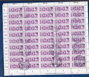 GERMANY DDR DEMOCRATIC REPUBLIC OFFICIAL ZKD 9 COMPLETE SHEET PERFECT CTO