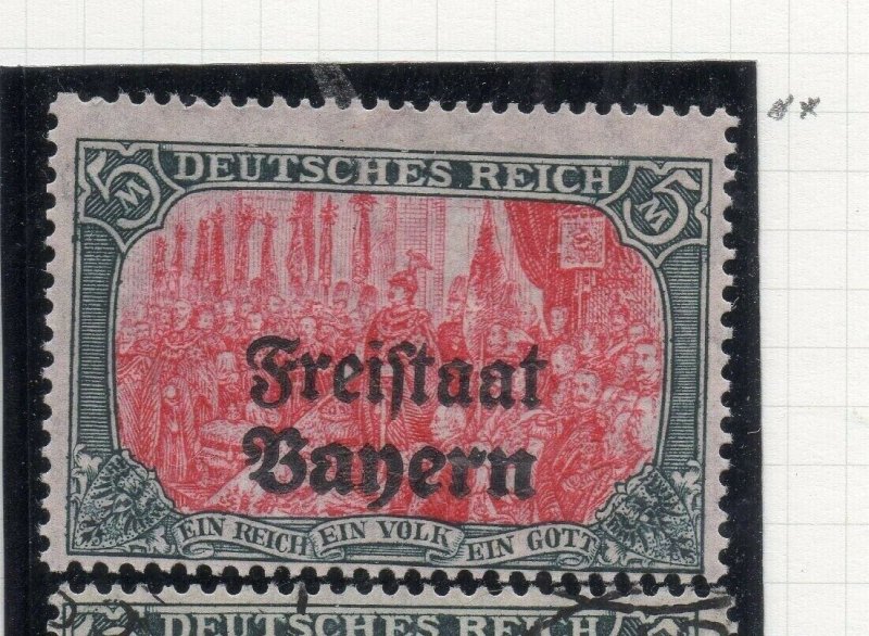 Bayern 1919 Early Issue Fine Mint Hinged 5M. Optd NW-10696