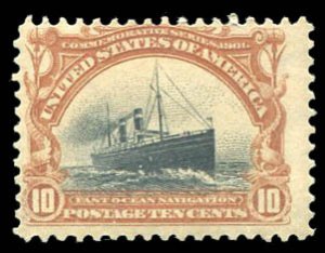 United States, 1901 Pan American Issue #299 Cat$115, 1901 10c yellow brown an...