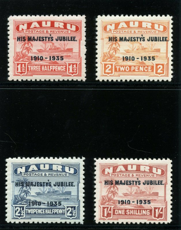 Nauru 1935 KGV Silver Jubilee set complete MLH. SG 40-43. Sc 31-34.