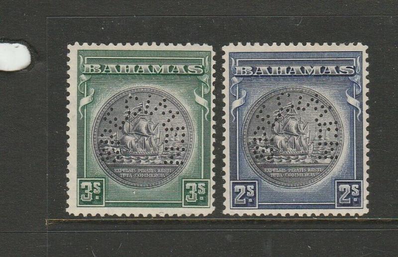 Bahamas 1931 Pair, 2/- & 3/- Perfed SPECIMEN MM SG 131s/132s