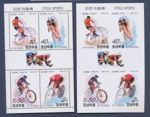 KOREA ( NORTH ) - Scott 4171 perf & imperf - MNH S/S  - bicycle  2001 - (20 43)