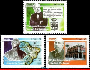 2530-32 BRAZIL 1995 POLITICIANS, FAMOUS PEOPLES, MAPS MI# 2639-41 C-1938 SET MNH