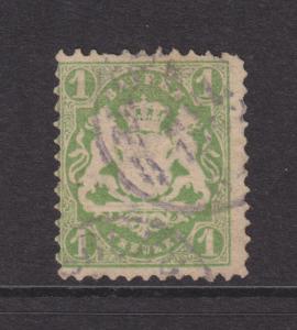 Bavaria Sc 23ae used 1870 1kr deep yellow green Coat of Arms