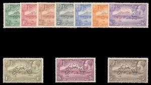 Montserrat 1932 KGV Tercentenary set of ten perforated SPECIMEN vfm. SG 84s-93s.