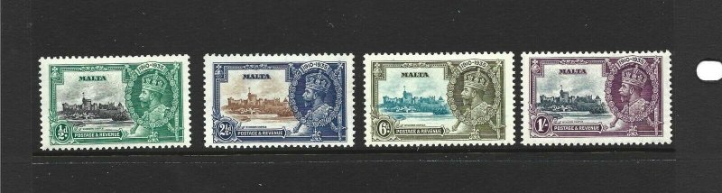 Malta Scott 184-187 1935 Jubilee Unused Hinged