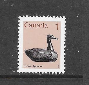 BIRDS - CANADA #917 DUCK DECOY MNH