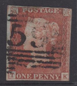 Great Britain 1841 QV 1d Red Brown Sc#3 Imperf Used TK