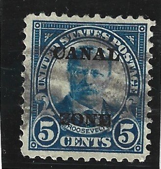 Canal Zone Scott #74 Used 5c Flat Top O/P 2018 CV $7.00