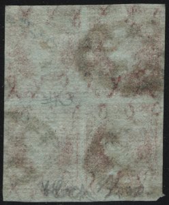 ​  Cuba 3 2rp Isabella, Used Block of 4