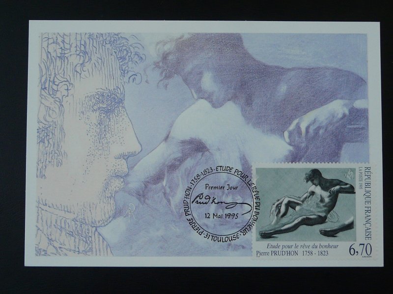 art paintings Prud'hon naked man maximum card France 1995 ref 101948