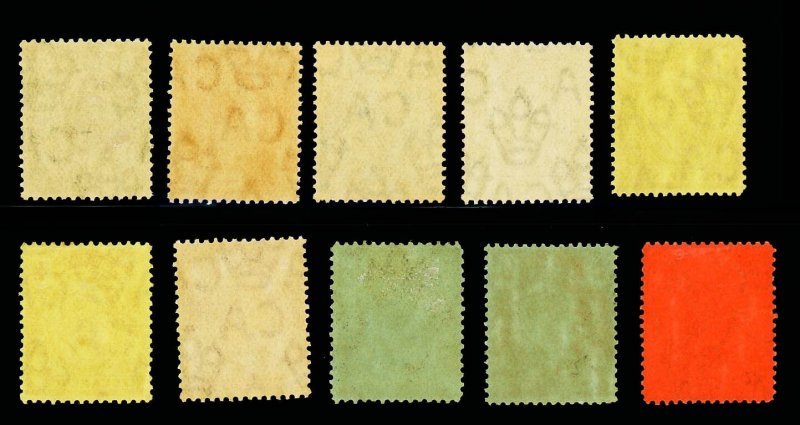 [TURKS & CAICOS] 1909 ½d-3s Scott 13-22 (MH)