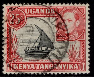 KENYA UGANDA TANGANYIKA GVI SG140, 25c black & carmine-red, FINE USED. CDS