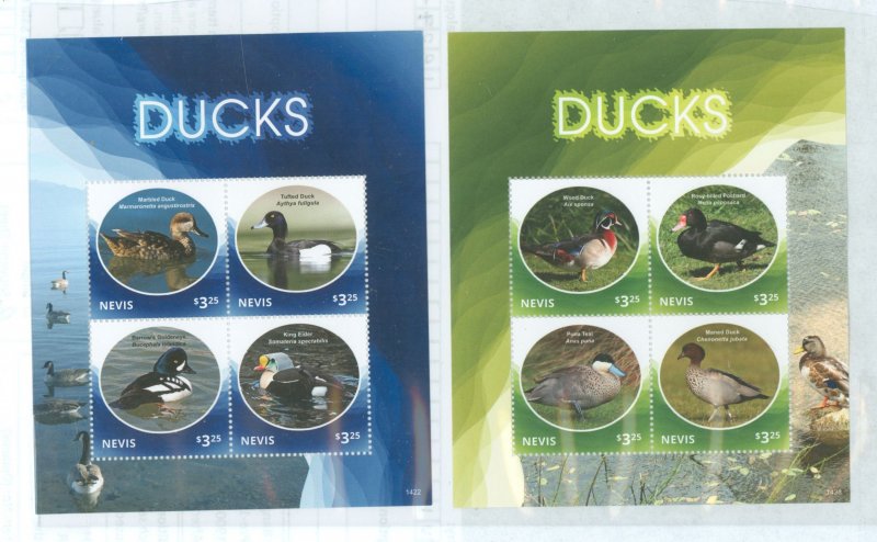 Nevis #1827-8  Souvenir Sheet (Ducks)