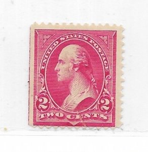 U.S. #252 The 1895 Unwatermarked 2 Cent MH Faulty C.V. $140.00