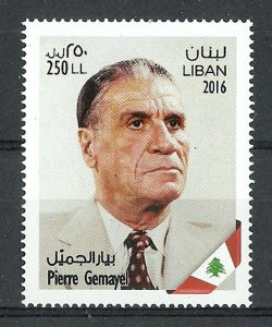 LEBANON - LIBAN MNH SC# 758 SHEIKH PIERRE GEMAYEL