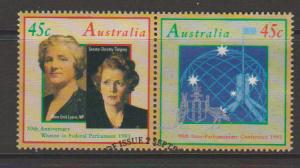 Australia SG 1421a  VFU se-tenant pair with First Day cancel  