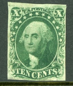 USA 1851 Washington 10¢ Green Type 3 Scott # 15 Unused J916 ⭐⭐⭐⭐⭐⭐