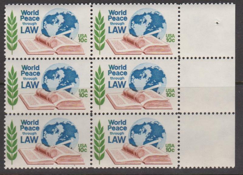 USA #1576 World Peace Through Law Block of 6 MNH