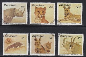 Zimbabwe # 594-599, Endangered Species, Used, 1/2 Cat.