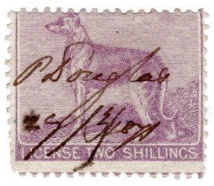 (I.B) QV Revenue : Ireland Dog Licence 2/- (1865)