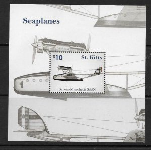 ST.KITTS 2016 SEAPLANES M/S MNH