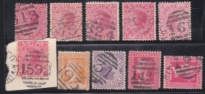 VICTORIA AUSTRALIA QV 10 various numeral cancels...........................D6151