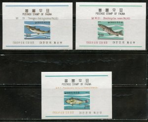 KOREA SCOTT# 496a/98a  FISH  SOUVENIR SHEETS MINT NEVER HINGED--SCOTT $11.25