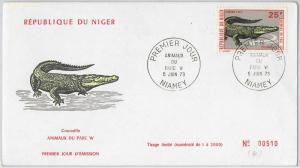 FAUNA Crocodile -  POSTAL HISTORY -  FDC COVER 1973 - NIGER
