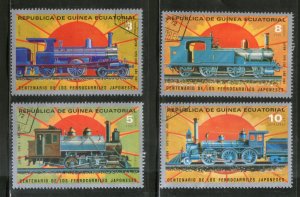 Equatorial Guinea 1972 Historical Locomotive Train Railway Transport 4v Cancell