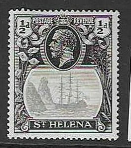 ST.HELENA SG97b 1923 ½d GREY AND BLACK TORN FLAG LIGHTLY MOUNTED MINT