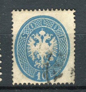 AUSTRIA LEVANT; 1860s classic Eagle Coat of Arms issue used Shade of 10sl.