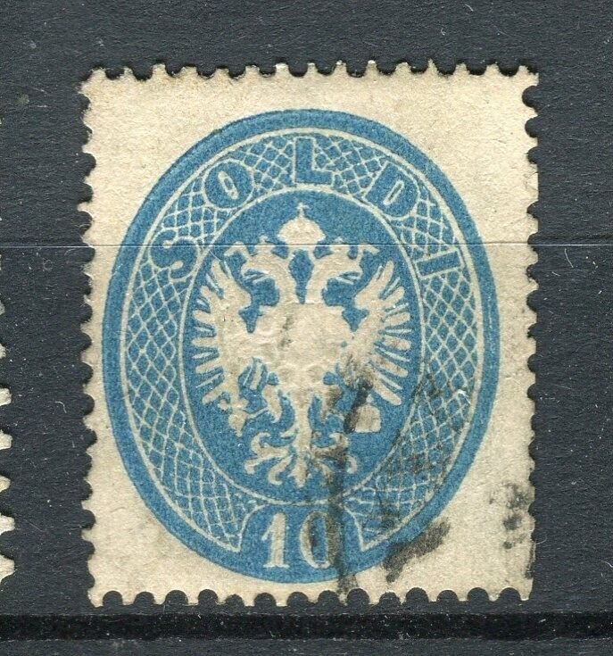 AUSTRIA LEVANT; 1860s classic Eagle Coat of Arms issue used Shade of 10sl.