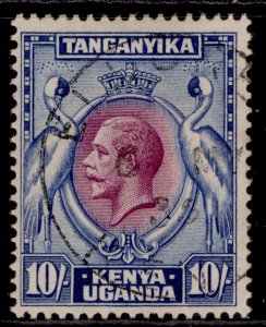 KENYA UGANDA TANGANYIKA GV SG122, 10s purple & blue, FINE USED. Cat £140. CDS